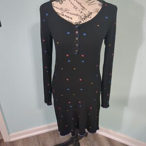 Rebel canyon body con star print black dress small